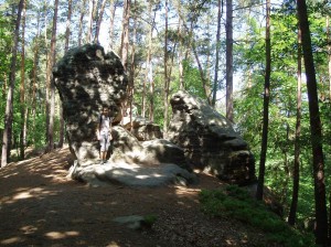Kokořínský skalní útvar zvaný Hlava, žába a Martin.
